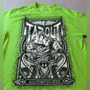 Vtg Tapout Mens XL drivin to win  T-Shirt green